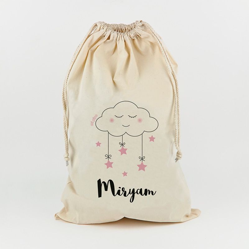 Saco para Juguetes Personalizado Nube rosa