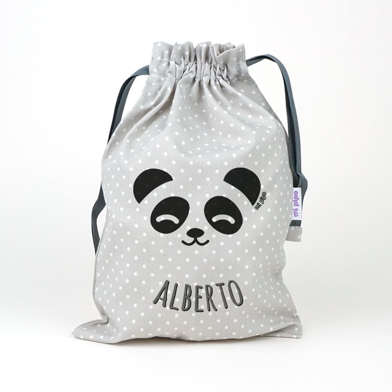 Saquito Panda Personalizado, color a elegir