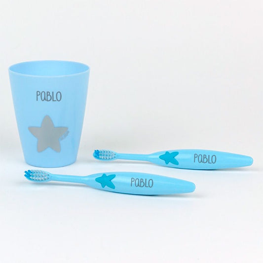 Sets de 2 Cepillos de dientes y Vasito Personalizados