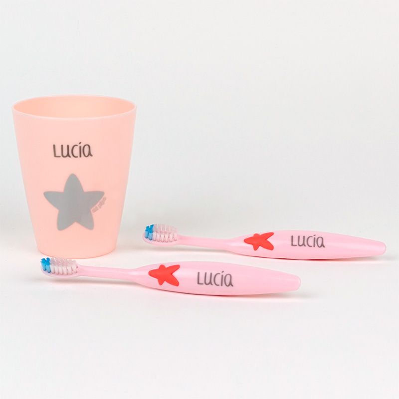 Sets de 2 Cepillos de dientes y Vasito Personalizados