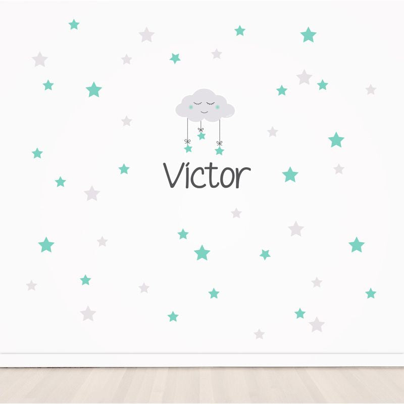 Vinilos decorativos Maxi Nube con Estrellas