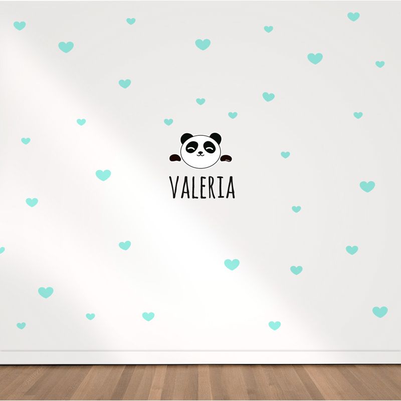 Vinilos decorativos Maxi Panda Corazones