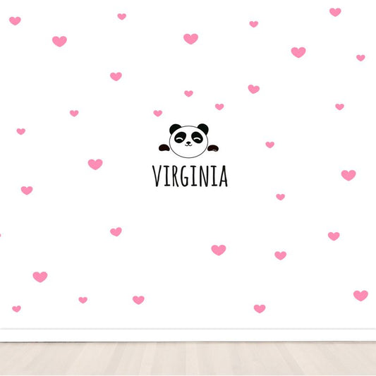 Vinilos decorativos Maxi Panda Corazones