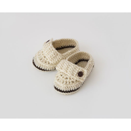 Zapatitos de Ganchillo Verano Niño Beige