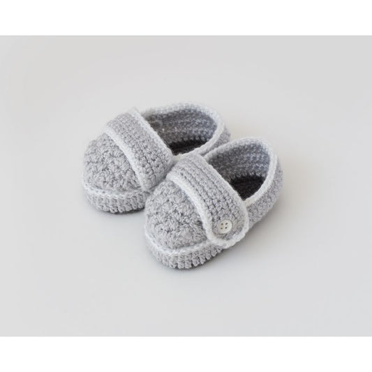 Zapatitos de Ganchillo Verano Niño Gris